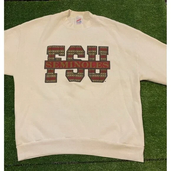 Vintage Florida State Seminoles sweatshirt mens extra large crew neck white S - Picture 2 of 12